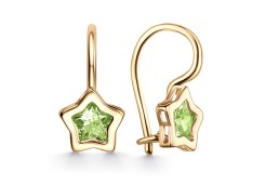 Золотые cерьги классические с фианитом