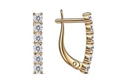 Золотые cерьги с фианитом