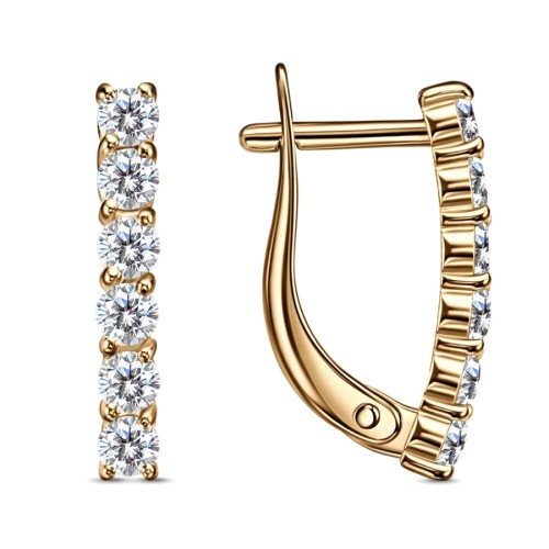 Золотые cерьги с фианитом