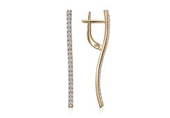 Золотые cерьги с фианитом