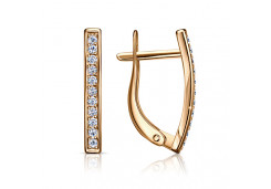 Золотые cерьги с фианитом