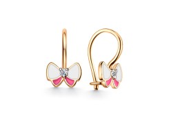 Золотые cерьги классические с эмалью