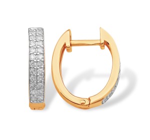 Золотые cерьги с бриллиантом