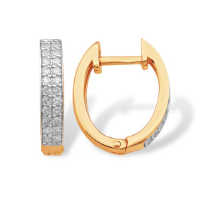 Золотые cерьги с бриллиантом