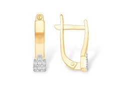 Золотые cерьги классические с бриллиантом