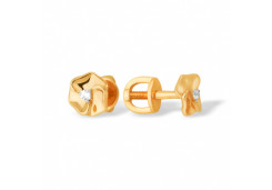 Золотые cерьги пусеты (гвоздики) с бриллиантом