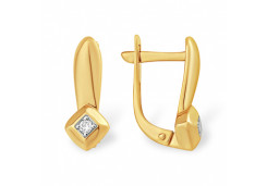 Золотые cерьги с бриллиантом