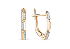 Золотые cерьги с фианитом