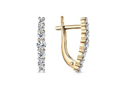 Золотые cерьги с фианитом