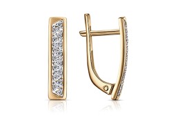 Золотые cерьги с фианитом