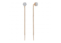 Золотые cерьги с фианитом