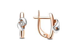 Золотые cерьги с фианитом