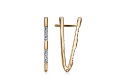 Золотые cерьги с фианитом