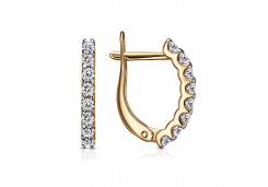 Золотые cерьги с фианитом