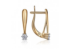 Золотые cерьги с фианитом