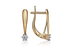 Золотые cерьги с фианитом