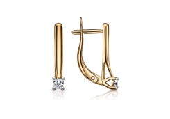 Золотые cерьги с фианитом