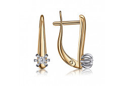 Золотые cерьги с фианитом
