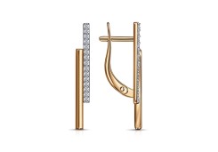 Золотые cерьги с фианитом