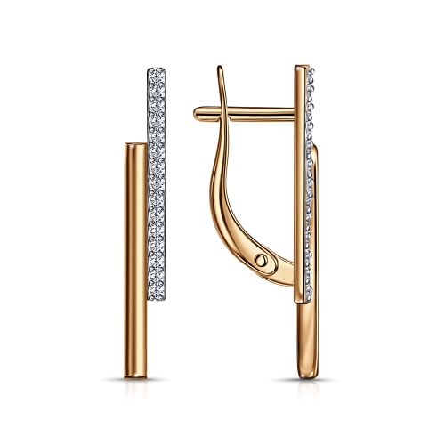 Золотые cерьги с фианитом