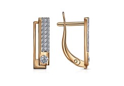 Золотые cерьги с фианитом