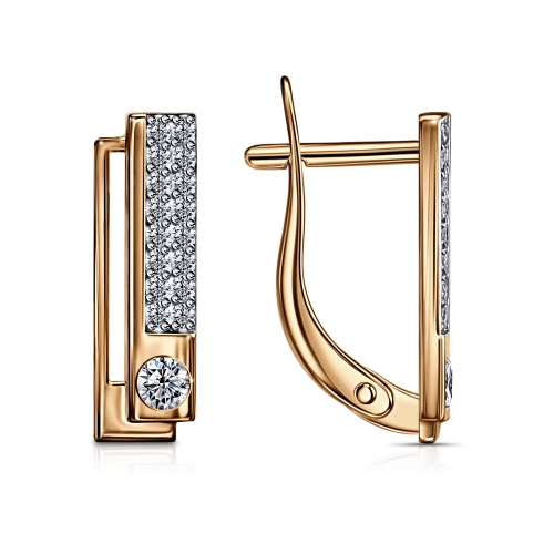 Золотые cерьги с фианитом