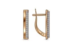 Золотые cерьги с фианитом