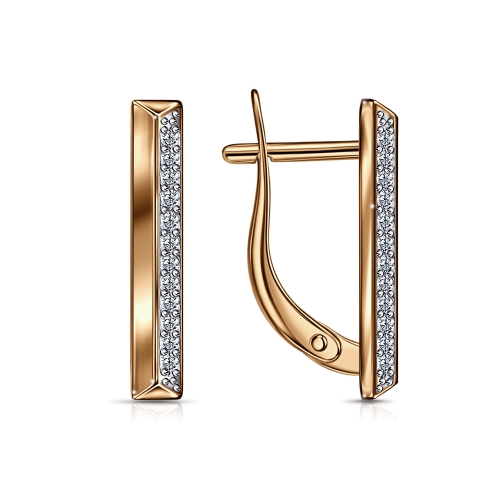 Золотые cерьги с фианитом