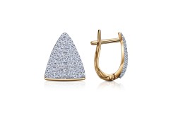 Золотые cерьги классические с фианитом