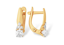 Золотые cерьги с фианитом