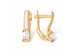 Золотые cерьги с фианитом