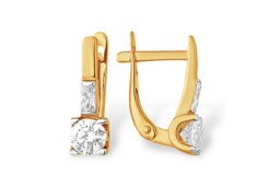 Золотые cерьги с фианитом