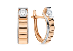 Золотые cерьги с фианитом