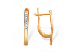 Золотые cерьги с фианитом