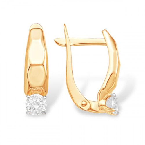 Золотые cерьги с фианитом