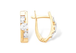 Золотые cерьги с фианитом