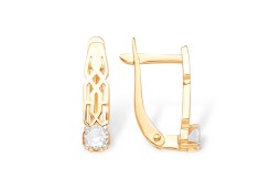 Золотые cерьги с фианитом