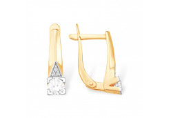 Золотые cерьги с фианитом