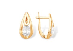 Золотые cерьги с фианитом