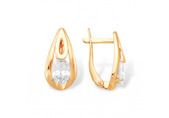 Золотые cерьги с фианитом