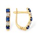 Золотые cерьги классические с сапфиром
