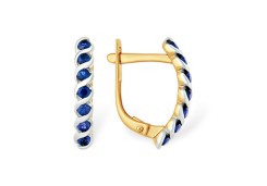 Золотые cерьги с сапфиром