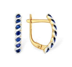 Золотые cерьги с сапфиром