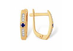 Золотые cерьги с сапфиром