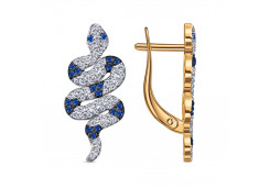Золотые cерьги классические с фианитом