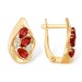 Золотые cерьги классические с гранатом