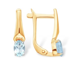 Золотые cерьги с топазом