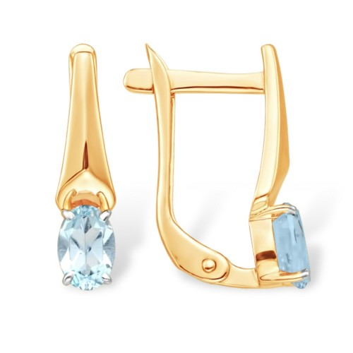 Золотые cерьги с топазом