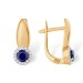 Золотые cерьги с сапфиром