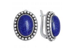 Серьги из серебра 925 пробы с лазуритом